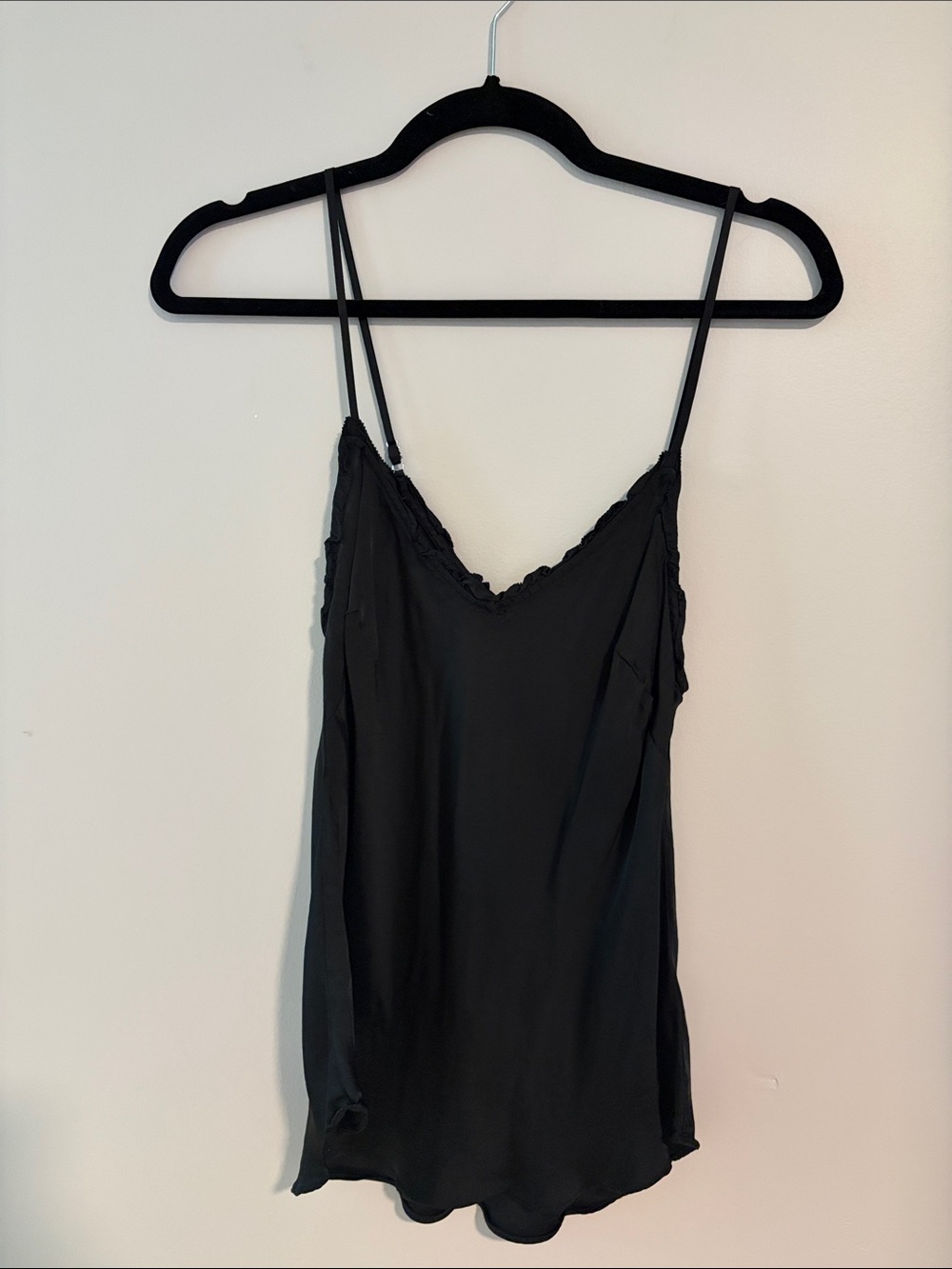 Wilfred Black Lace-Trim Silk Cami